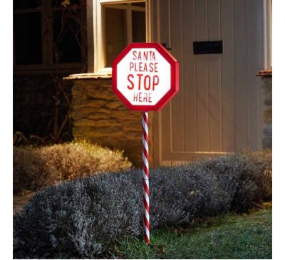 Santa Please Stop Here Sign - Large Santa Please Stop Here Sign - Large